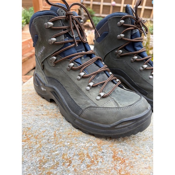 Lowa Renegade GTX Mid Mens 10.5 Gray Gore-Tex Waterproof Hiking Boots 310945